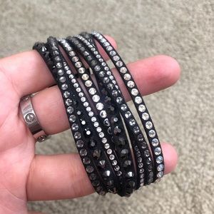 Black and Crystal Swarovski Cuff